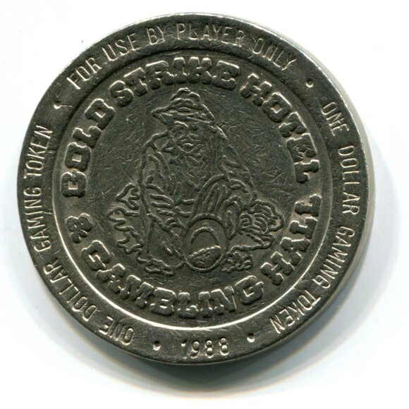 1988 Gold Strike Hotel & Gambling Hall Jean, NV $1 Gaming Token (b652-17) - Picture 1 of 2